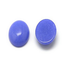 Royal Blue Natural White Jade Cabochons, Dyed, Oval, Royal Blue, 18x13x5mm
