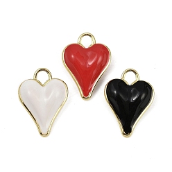 (52) Непрозрачная лаванда Латунь эмаль подвески, долговечный, без кадмия и без свинца, стойки покрытие, реальный 18 k позолоченный, шарма сердца, разноцветные, 27.5x20x7.5 мм, отверстие : 4.3x4.6 мм