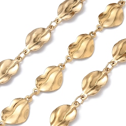 Золотой 304 цепи из нержавеющей стали, несварные, сердце, золотые, 21x11x1.5 мм
