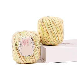 Лимонный шифон Хлопчатобумажная сегментная окрашенная пряжа, для ткачества, вязание крючком, лимонный шифон, 1.2 мм, около 328.08 ярдов (300 м) / моток