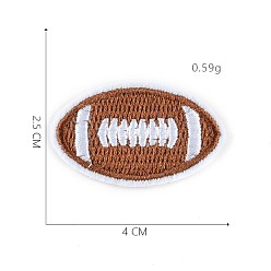 Sienna Sports Theme Computerized Embroidery Cloth Iron on/Sew on Patches, Costume Accessories, Appliques, Rugby, Sienna, 2.5x4cmm