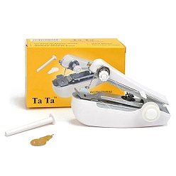 Белый Ручная швейная машина из АБС-пластика, С результатами железа и сплавов, портативный многофункциональный домашний помощник, мини-ручные беспроводные швейные машины, для ремонта одежды из ткани шторы кожанные, белые, 109x40.5x72.5 мм