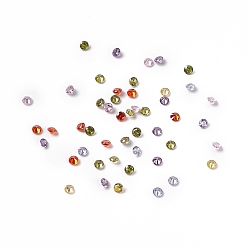 Mixed Color Cubic Zirconia Cabochons, Grade A, Faceted, Diamond, Mixed Color, 2.5x1.7mm