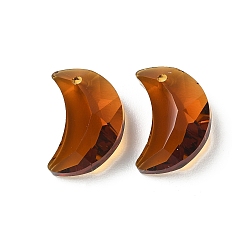 Кокосово-Коричневый Стеклянные подвески, лунное очарование, граненые, кокосового коричневый, 20x13.5x7.5 мм, отверстие : 1.6 мм