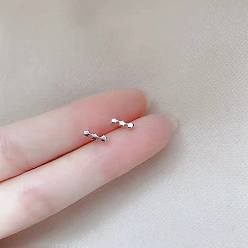 Звезда Сплав серьги для женщин, с 925 стерлинговым серебром, звезда, 14.5 мм