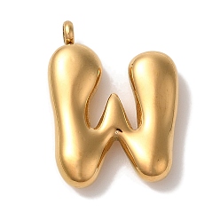 Letter W Ионное покрытие (ip) 304 подвески из нержавеющей стали, шарм-буква, золотые, Буква W, 26x9.5x6 мм, отверстие : 2 мм
