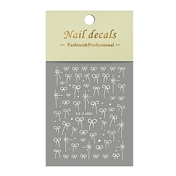 Белый Бант самоклеящиеся 5d рельефные наклейки для дизайна ногтей, украшение для украшения ногтей, белые, 9x7 см