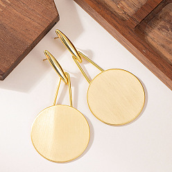 Золотой Плоские круглые серьги-гвоздики из сплава, с 925 штырями стерлингового серебра, золотые, 53x40 мм