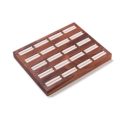 Bisque Velvet & Wood Jewelry Boxes, Ring Display, Display Counter, Rectangle, Bisque, 19x15.5x1.7cm