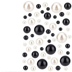 (52) Непрозрачная лаванда АБС-пластик и искусственный жемчуг из пластика, неочищенные / без отверстий, круглые, разноцветные, 10~30 мм, 200 шт / коробка