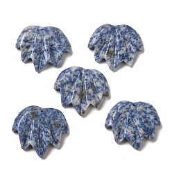 (306FM) Жонкиль матовый с лаймовой подкладкой Резные подвески из натуральной синей яшмы, лист прелести, 43~44x49~50x7~7.5 мм, отверстие : 1.4 мм