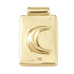 Луна Латунные подвески, прямоугольные, золотые, луна, 18.5x11.5x3 мм, отверстие : 1.4 мм