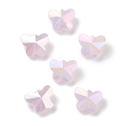 Розовый Гальванические стеклянные бусины, с покрытием AB цвета, бабочка, граненые, туманная роза, 8x10x6 мм, отверстие : 1 мм, 100 шт / комплект