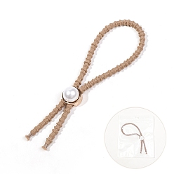 Светло-коричневый Резинки для волос из эластичного волокна, аксессуары для волос для женщин и девочек, с имитацией жемчужина бисера, загар, 150x45 мм