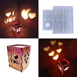 White DIY Heart Pattern Lampshade Display Decoration Silicone Molds, Resin Casting Molds, For UV Resin, Epoxy Resin Craft Making, Valentine's Day Theme, White, 322x288x8mm, Inner Diameter: 108x102mm and 140x105mm
