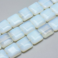 Opalite Perles opalite brins, perles carrées à tranche plate, 20x20x6mm, Trou: 1mm, Environ 20 pcs/chapelet, 15.3 pouce (39 cm)