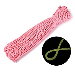 Pink 7 внутренние сердечники веревки из полиэстера и спандекса, светящееся свечение в темноте, для изготовления браслетов из веревки и шнурков для обуви, розовые, 4 мм, около 109.36 ярдов (100 м) / пачка