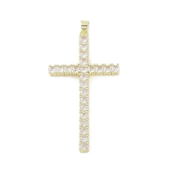 Transparent Goldenes Messing mit Glasanhängern, Kreuz, Transparent, 51x28x4 mm, Bohrung: 3.1x2.8 mm
