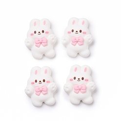 Белый Непрозрачные кабошоны из смолы, кролик, белые, 23.5x19x8 мм