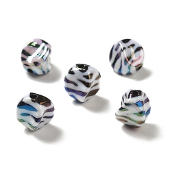 Clear AB UV Plating Opaque Rainbow Iridescent Acrylic Beads, Nuggets, Clear AB, 15.5x12~12.5x12mm, Hole: 2.3mm