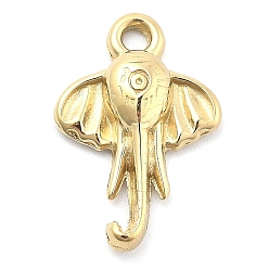 Настоящее золото 14K Ионное покрытие (ip) 304 подвески из нержавеющей стали, слон, реальный 14 k позолоченный, 14.5x9.5x2.5 мм, отверстие : 1.2 мм