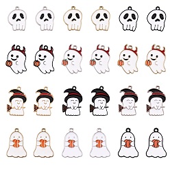 (52) Непрозрачная лаванда 24 шт 12 стиль хэллоуин тема сплава эмаль подвески, белый призрак, разноцветные, 2 шт / стиль