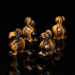 Тигровый глаз Натуральные резные фигурки птиц додо из тигрового глаза, для украшения рабочего стола домашнего офиса, 50 мм