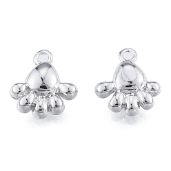 Platin Farbe Messing Charme, Cadmiumfrei und Nickel frei und Bleifrei, Babyfuß, Platin Farbe, 10.5x10x4 mm, Bohrung: 1.4 mm