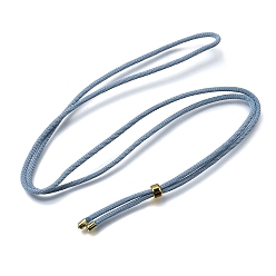 Light Steel Blue 2.5MM Adjustable Braided Nylon Cords Necklace Making, with Golden Brass Finding, Light Steel Blue, 27.56 inch(70cm)
