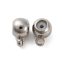 Платина Стойка из латуни с пластиковыми трубчатыми дужками, долговечный, без свинца и без кадмия, колонка, платина, 6x4x3.5 мм, отверстие : 1.2 мм, внутренний диаметр: 0.8 мм