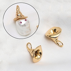 Золотой Медные залоги, для изготовления жемчуга в стиле барокко призрачной ведьмы, ведьма шляпа, золотые, 19x18 мм