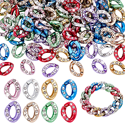 (52) Непрозрачная лаванда 160шт. 8 цвета, АБС-пластик с кристальными стразами, быстросъемные соединители, витых овальных, разноцветные, 19x13~14 мм, 20 ПК / цветов