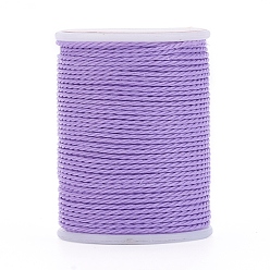 Lilac Round Waxed Polyester Cord, Taiwan Waxed Cord, Twisted Cord, Lilac, 1mm, about 12.02 yards(11m)/roll