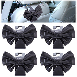 Черный Пластиковый автомобильный крюк, с бантом из искусственной кожи, чёрные, 95x110x85 мм