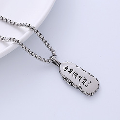 Нержавеющая Сталь Цвет Стильные 304 подвески-амулеты Ом Мани из нержавеющей стали для мужчин, цвет нержавеющей стали