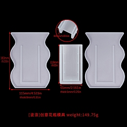 Vase DIY Vase Silicone Molds, Resin Casting Molds, For UV Resin, Epoxy Resin, White, Vase, 160x115x5mm