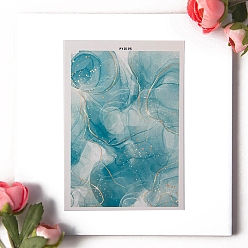 чирок Серьги из полимерной глины, бумага для переноса воды, украшение подвески из глины, водорастворимые наклейки, зелено-синие, 138x95 мм