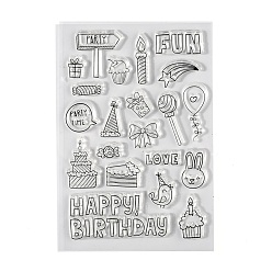 Others Birthday Silicone Stamps, for DIY Scrapbooking, Photo Album Decorative, Cards Making, Stamp Sheets, Birthday Themed Pattern, 162x108x3mm