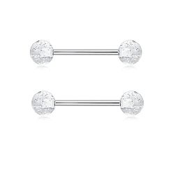 Плоский Круглый Акриловые круглые кольца для сосков, 304 штифты для пирсинга сосков из нержавеющей стали, цвет нержавеющей стали, плоско-круглые, 16 мм, штифты : 1.6 мм