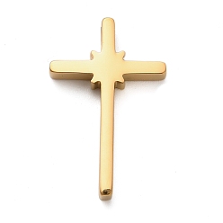 Золотой 304 подвески из нержавеющей стали, крестик, ионное покрытие (ip), золотые, 29x18.5x4 мм, отверстие : 3 мм