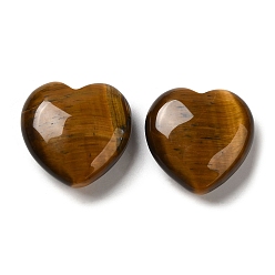 Tiger Eye Natural Tiger Eye Healing Stones, Heart Love Stones, Pocket Palm Stones for Reiki Ealancing, 30x30x11.5~12.5mm