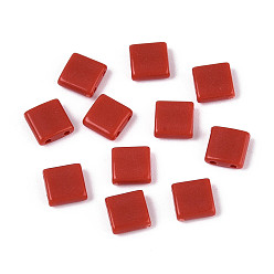 Индийский Красный Непрозрачные акриловые слайды, квадратный, Индийская красная, 5.2x5.2x2 мм, отверстие : 0.8 мм