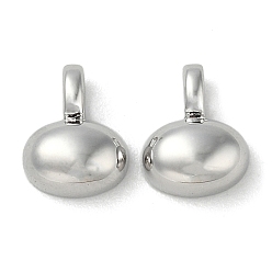 Платина Латунные подвески, без кадмия, без никеля и без свинца, овальные амулеты, платина, 9x7x4 мм, отверстие : 3x2 мм