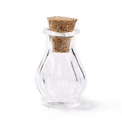 Прозрачный Миниатюрные стеклянные бутылки, с пробками, пустые бутылки желаний, для аксессуаров для кукольного домика, изготовление ювелирных изделий, прозрачные, 25x14 мм