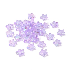 Лиловый Экологичные прозрачные акриловые бусины, звезда, AB цвет, сирень, 10x4 мм, отверстие : 1.5 мм, Около 2250 шт / 500 г