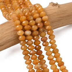 Топаз Нефрит Природный Топаз нефритовый шарик нити, граненые, рондель, 5.5~6.5x4.5 мм, отверстие : 1 мм, около 91~94 шт / нитка, 15.35'' (39 см) ~ 15.43'' (39.2 см)