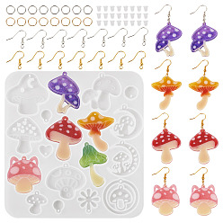 Гриб Diy jewerly изготовление наборов для поиска, в том числе силиконовые формы, латунные крючки для серьги и кольца с открытым прыжком, гриб, 130.5x120x4.5 мм