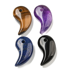 Смешанные камни Природные смешанные подвески драгоценных камней, прелести магатама, 34x19x10 мм, отверстие : 3 мм