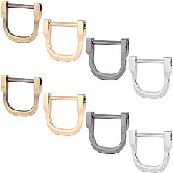 Couleur Mélangete 8pcs 4 anneaux d'alliage de couleurs, fermoirs à boucle, pour la sangle, sacs de cerclage, accessoires du vêtement, couleur mixte, 29x44x6mm, 2 pcs / couleur