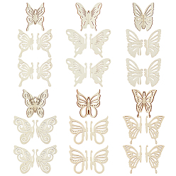 пшеница 7наборы 3 стили необработанные деревянные заготовки в виде бабочек, поделки для детей своими руками: рисование, цвет пшеницы, 78~125x52~85x2.5~3 мм